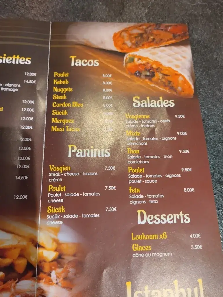 Menü_İstanbul Kebab Moyenmoutier_Moyenmoutier_Bild_3