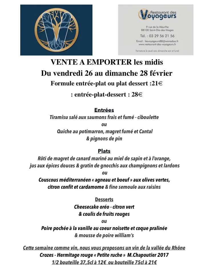 Menu_Restaurant des Voyageurs_Saint-Dié-des-Vosges_immagine_3