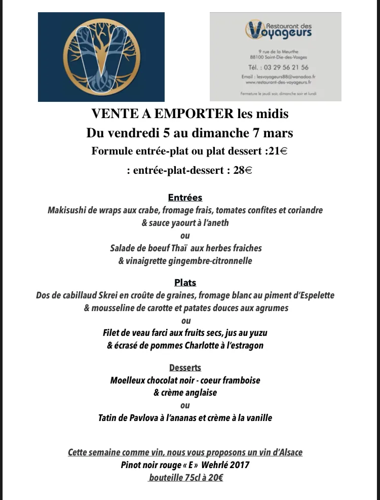 Menu_Restaurant des Voyageurs_Saint-Dié-des-Vosges_immagine_4
