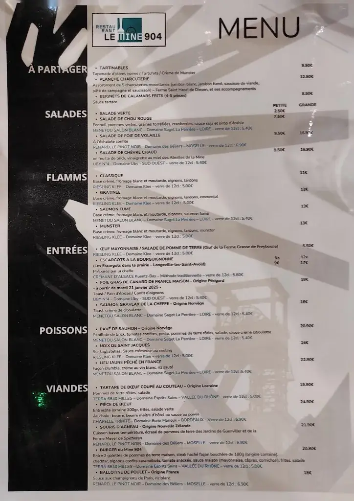 Menu_Le Mine904 - Restaurant Musée de la Mine_Petite-Rosselle_image_1
