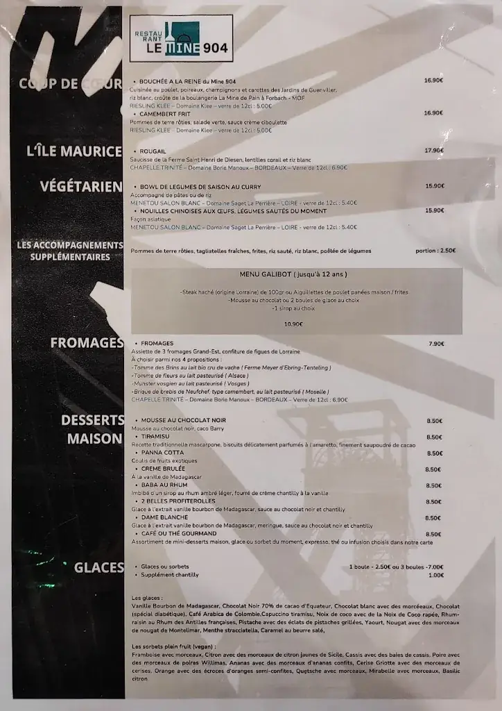 Menu_Le Mine904 - Restaurant Musée de la Mine_Petite-Rosselle_image_2