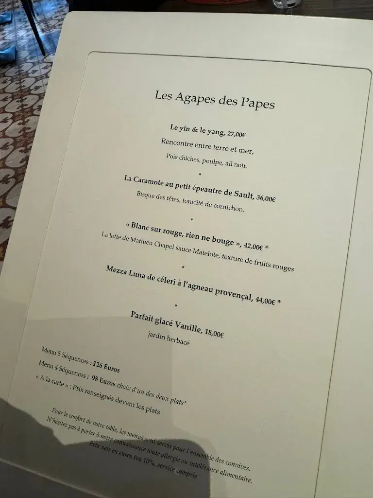Menu_Restaurant La Mère Germaine_Châteauneuf-du-Pape_image_4