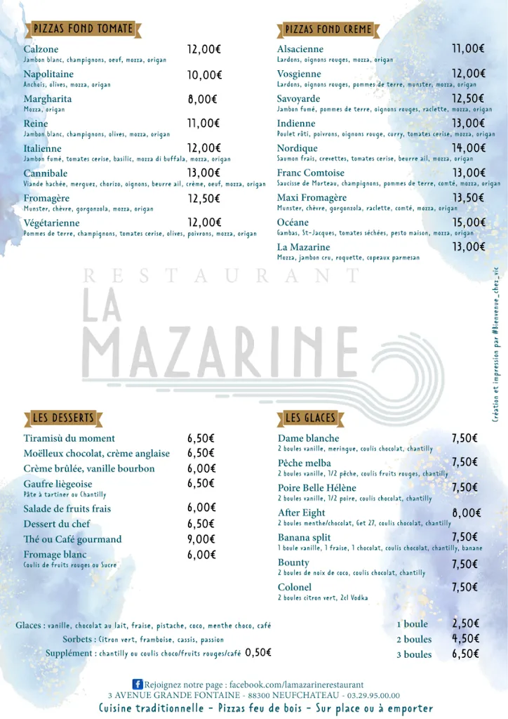 Menu_La Mazarine_Neufchâteau_immagine_2