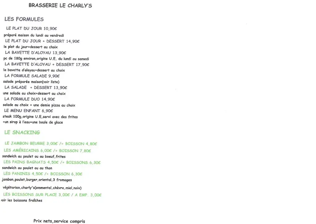 Menu_Brasserie Le Charly's, restaurant Chasse sur Rhône, bar_Chasse-sur-Rhône_image_1