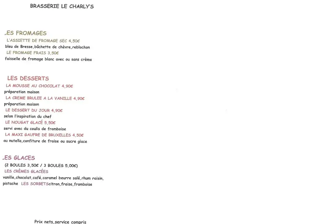 Menu_Brasserie Le Charly's, restaurant Chasse sur Rhône, bar_Chasse-sur-Rhône_image_2