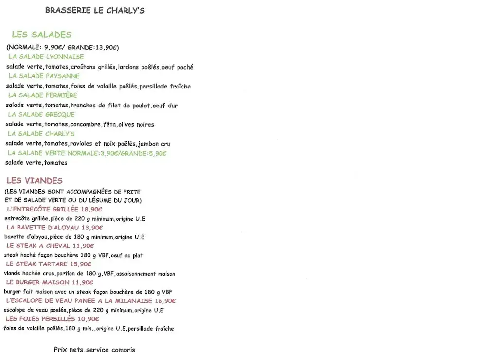 Menu_Brasserie Le Charly's, restaurant Chasse sur Rhône, bar_Chasse-sur-Rhône_image_3