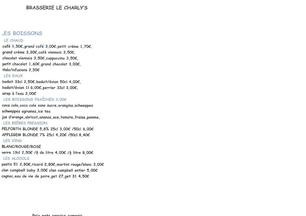 Menu_Brasserie Le Charly's, restaurant Chasse sur Rhône, bar_Chasse-sur-Rhône_image_4