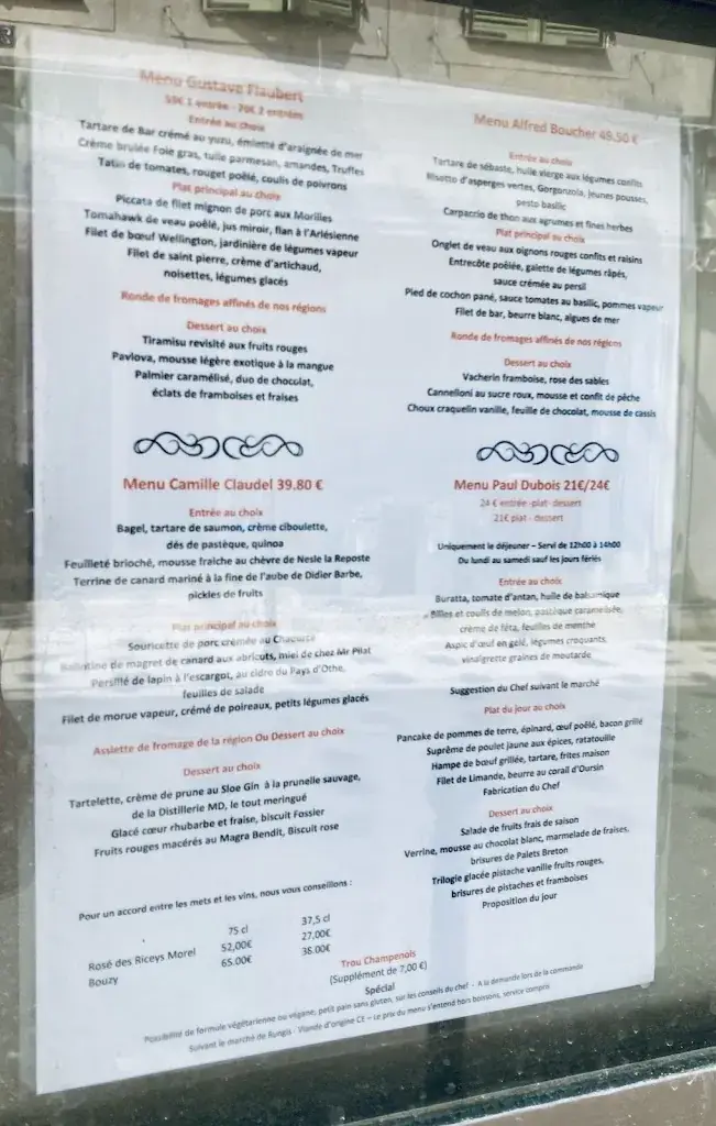 Menu_Auberge du Cygne de la Croix_Nogent-sur-Seine_image_1