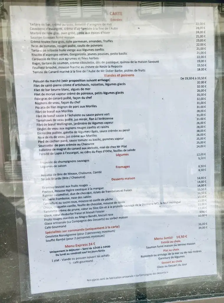 Menu_Auberge du Cygne de la Croix_Nogent-sur-Seine_image_2