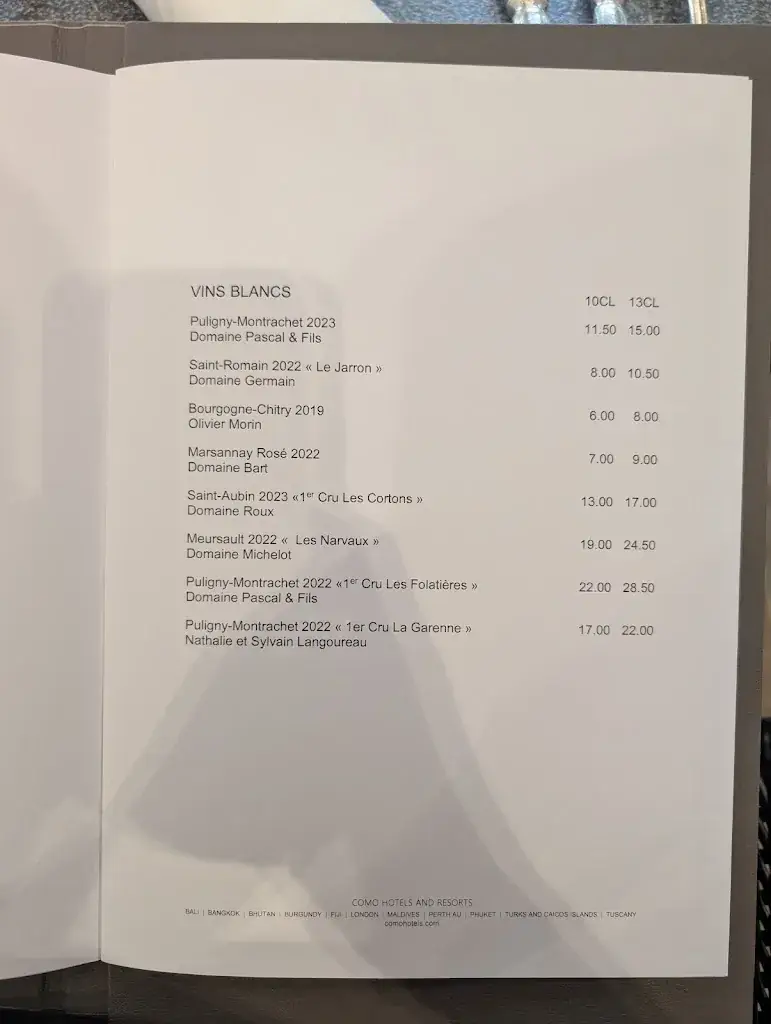 Menu_Le Montrachet Restaurant_Puligny-Montrachet_image_2