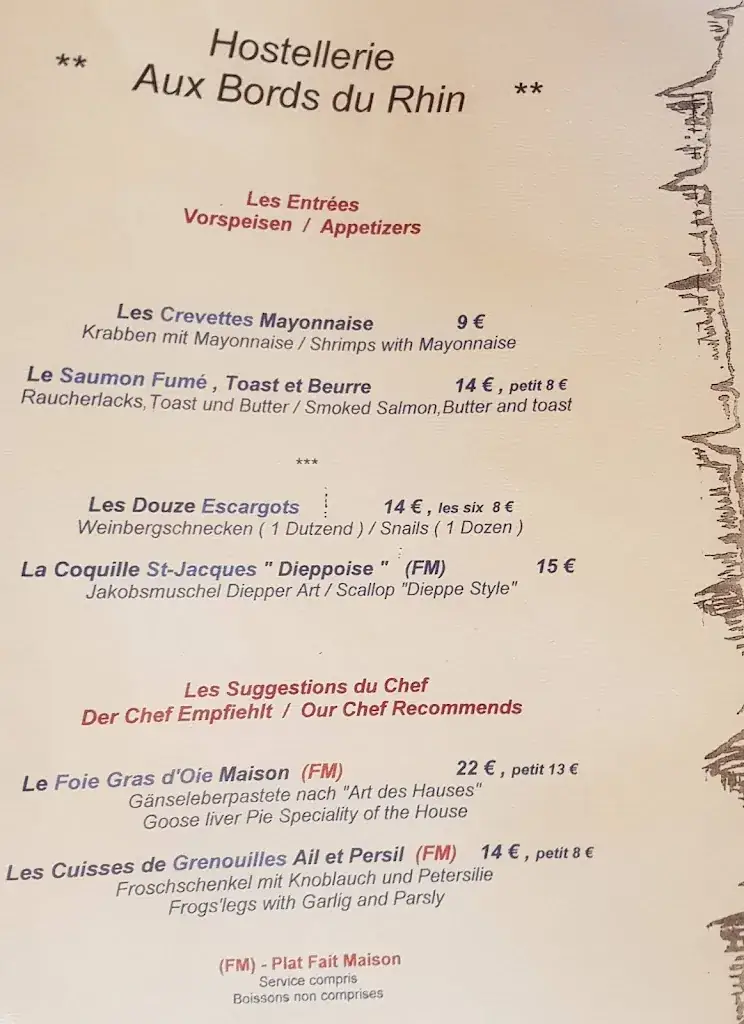 Menu_Hôtel Restaurant Bords du Rhin_Rhinau_image_1