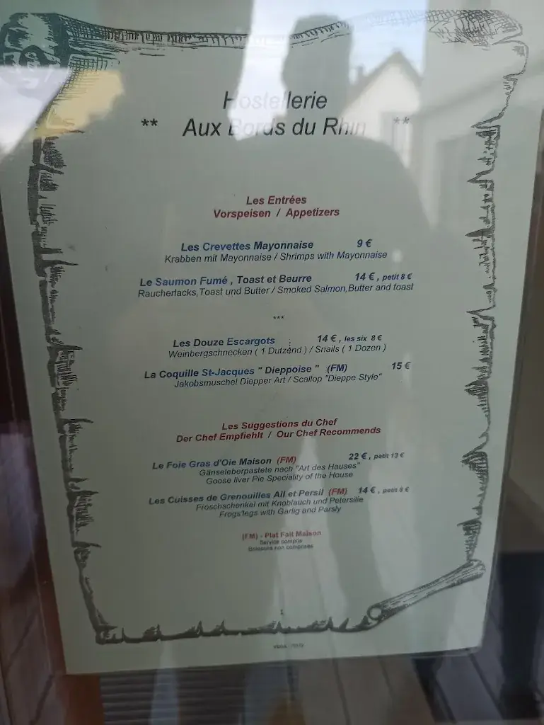 Menu_Hôtel Restaurant Bords du Rhin_Rhinau_image_2