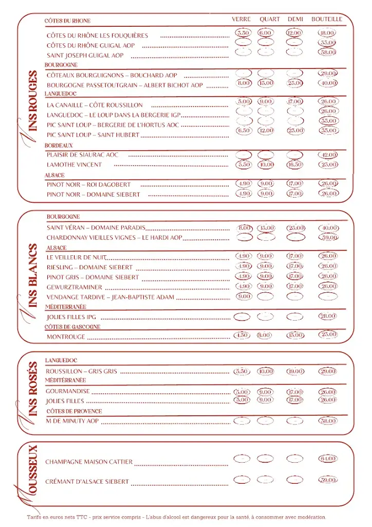 Menu_Chez Henriette, Bouillon - Bistrot Français_Phalsbourg_image_1