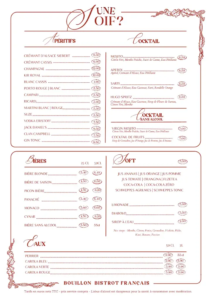 Menu_Chez Henriette, Bouillon - Bistrot Français_Phalsbourg_image_3