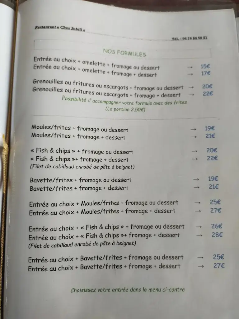 Menu_Restaurant Chez Subtil_Saint-Victor-sur-Rhins_image_1