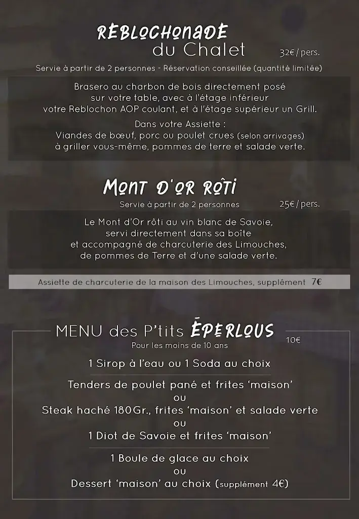 Menu_Le Chalet - Spécialités Savoyardes_Chatuzange-le-Goubet_image_1
