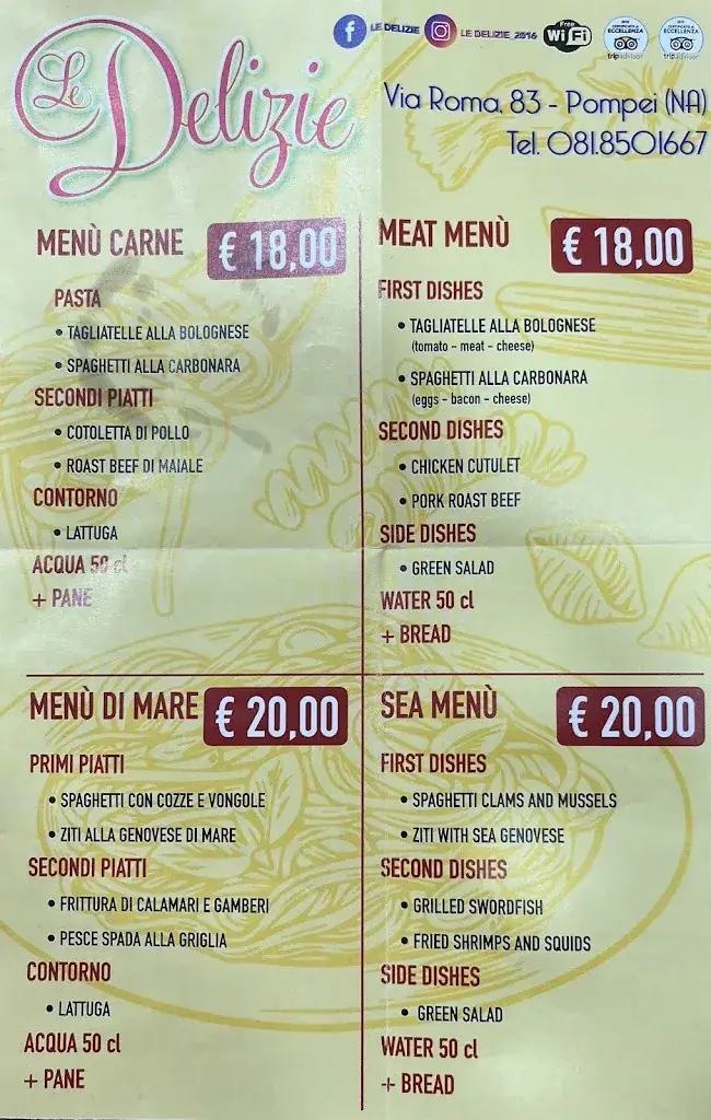 Menu_Le Delizie Pompei_Italy_image_1