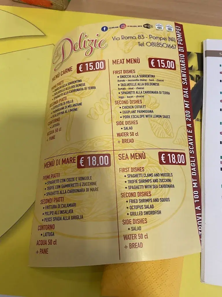Menu_Le Delizie Pompei_Italy_image_4