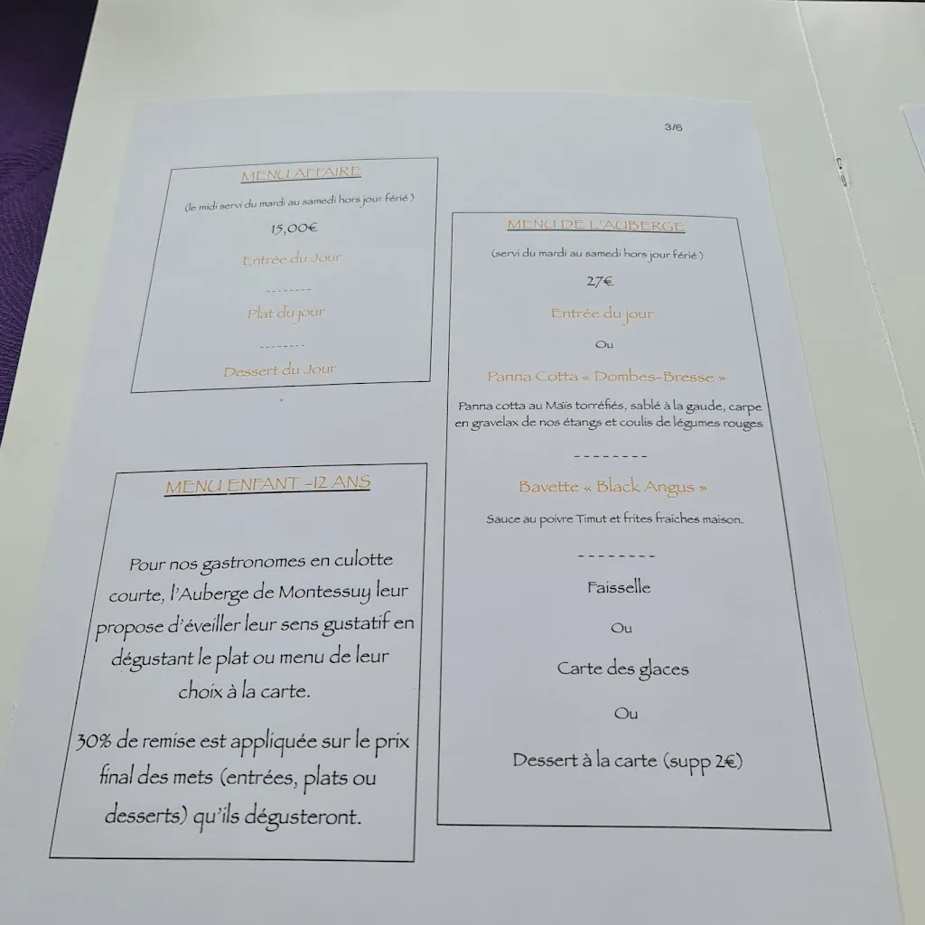 Menü_Auberge de Montessuy_Châtillon-sur-Chalaronne_Bild_1