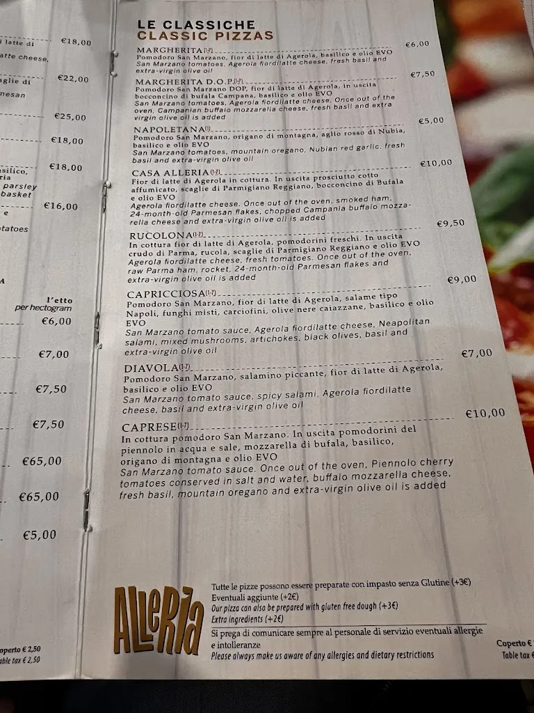 Menu_Alleria Pizzeria Newpolitana_Italy_image_2