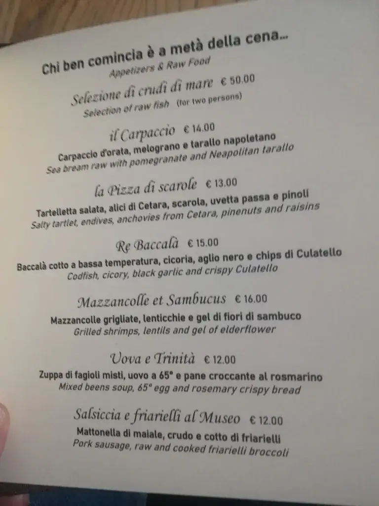 Menü_CENERE - Museum & Bistrot_Italy_Bild_2