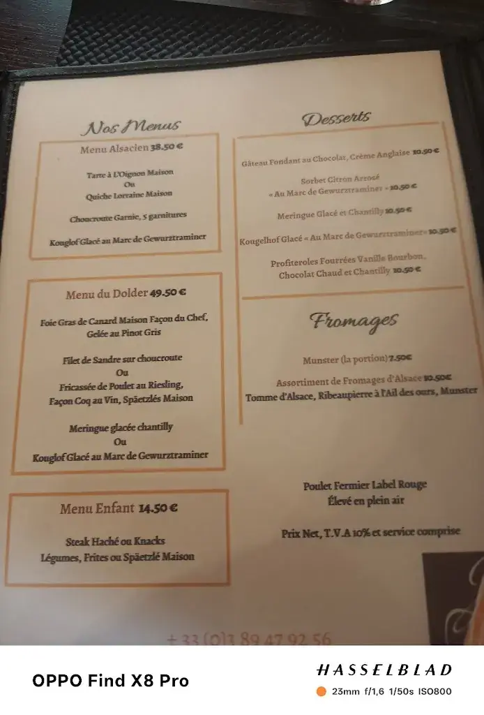 Menu_Au Dolder - Restaurant Riquewihr Colmar_Riquewihr_immagine_4