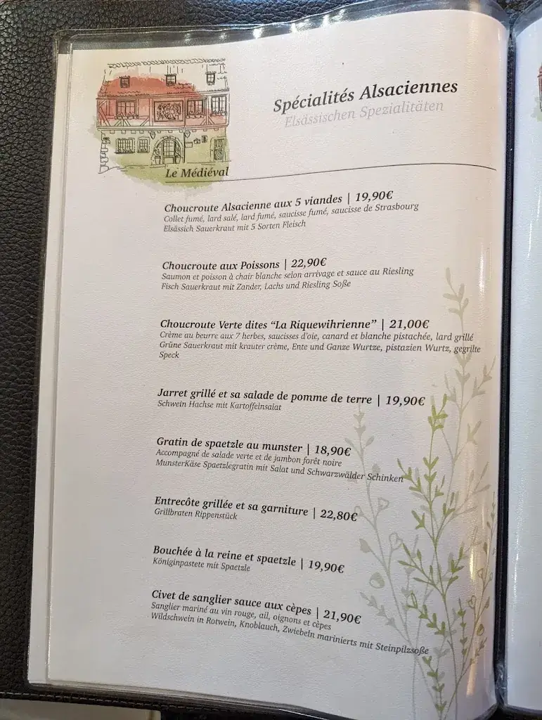 Menu_Restaurant le Médiéval à Riquewihr_Riquewihr_immagine_1