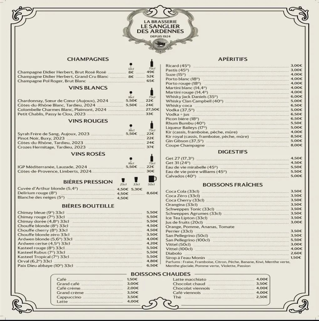Menu_Brasserie Le sanglier des Ardennes_Rethel_image_2