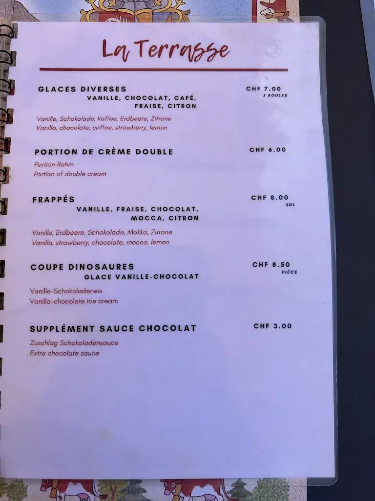 Menu_La terrasse du chalet_Gruyères_image_1