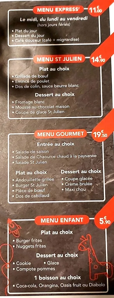 Menu_St Julien Restaurant & Grill_Saint-Julien-les-Villas_image_1