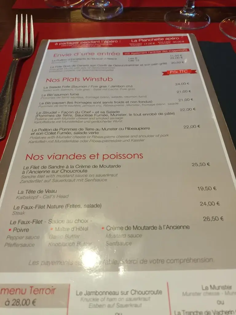 Menu_Winstub La Flammerie_Ribeauvillé_imagen_2