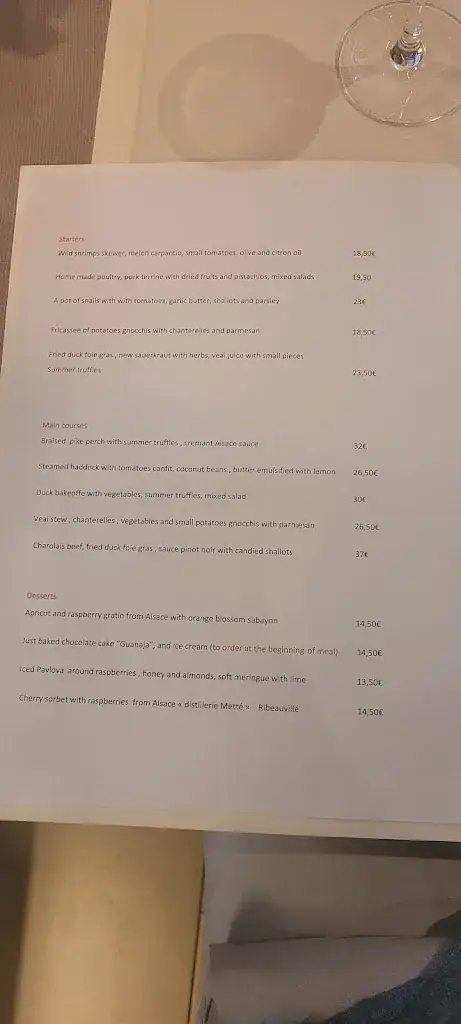 Menu_Au Relais des Ménétriers_Ribeauvillé_imagen_4