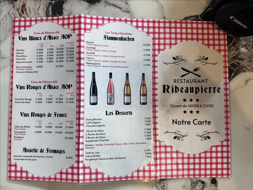 Menu_Le Restaurant Ribeaupierre_Ribeauvillé_image_2