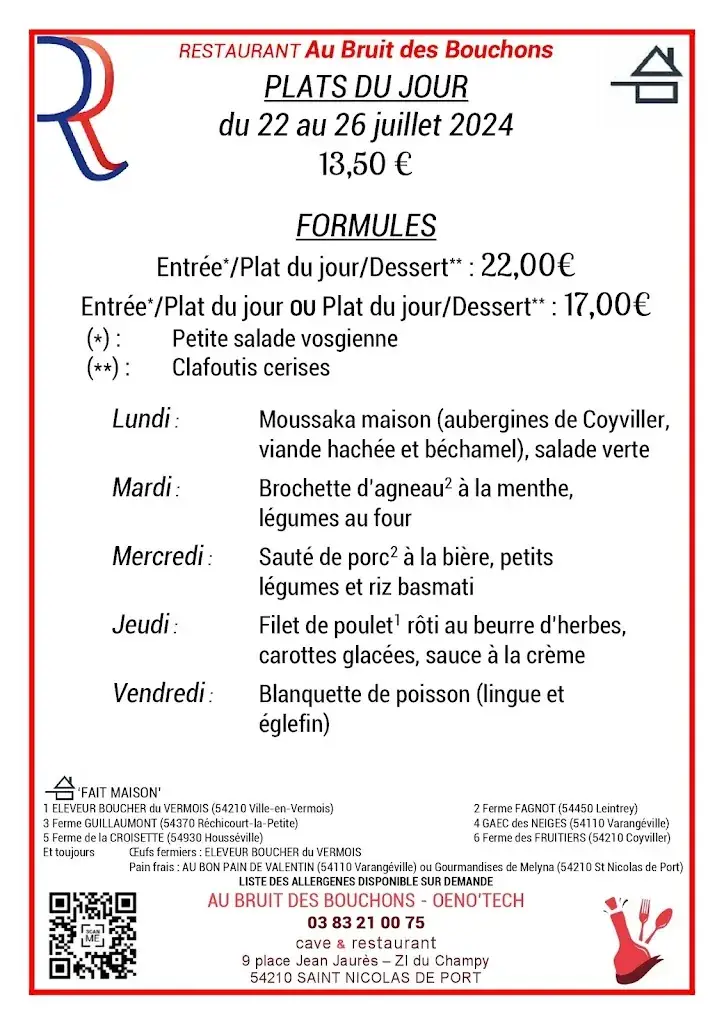 Menü_Restaurant Au bruit des bouchons_Saint-Nicolas-de-Port_Bild_1