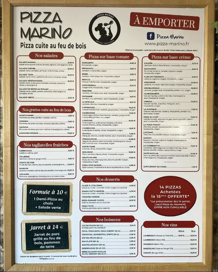 Menü_Pizzeria Pizza Marino_Saint-Nicolas-de-Port_Bild_1
