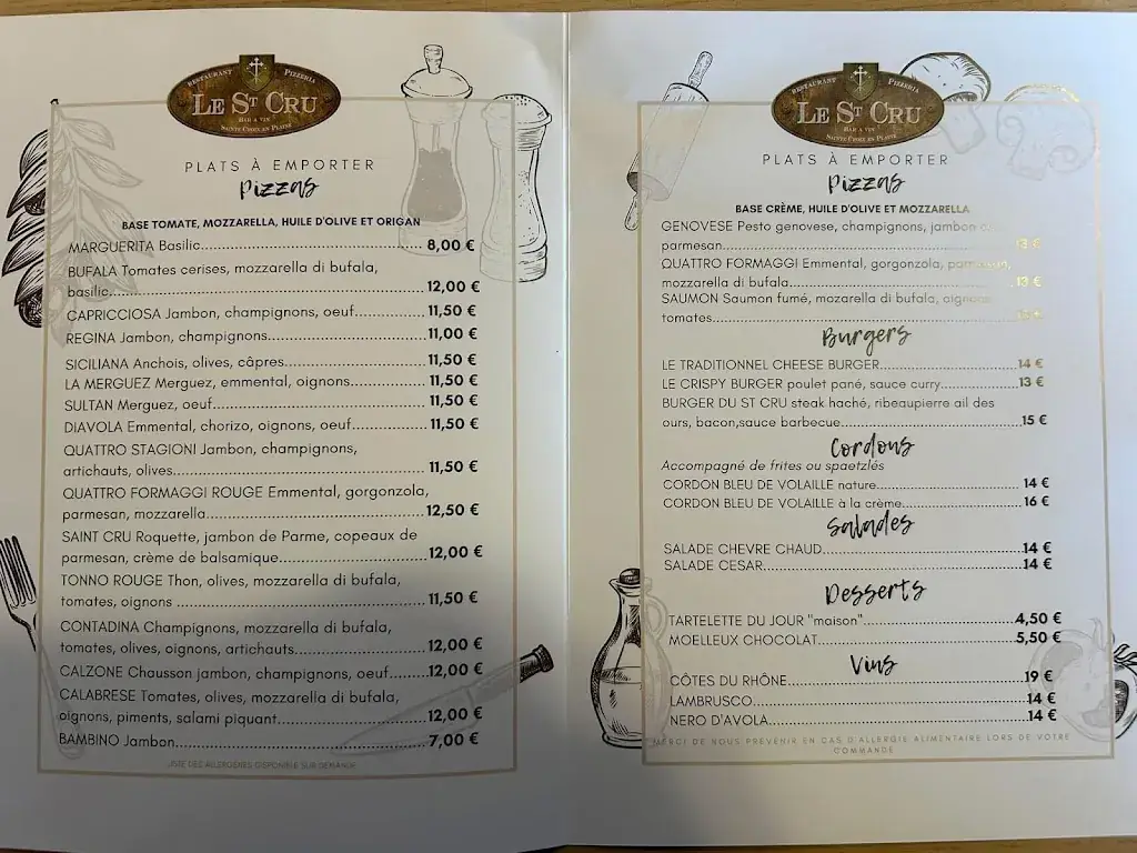 Menu_Restaurant Le St Cru_Sainte-Croix-en-Plaine_image_1
