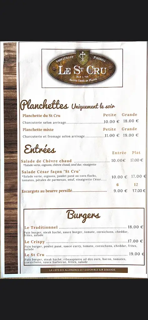 Menu_Restaurant Le St Cru_Sainte-Croix-en-Plaine_image_2