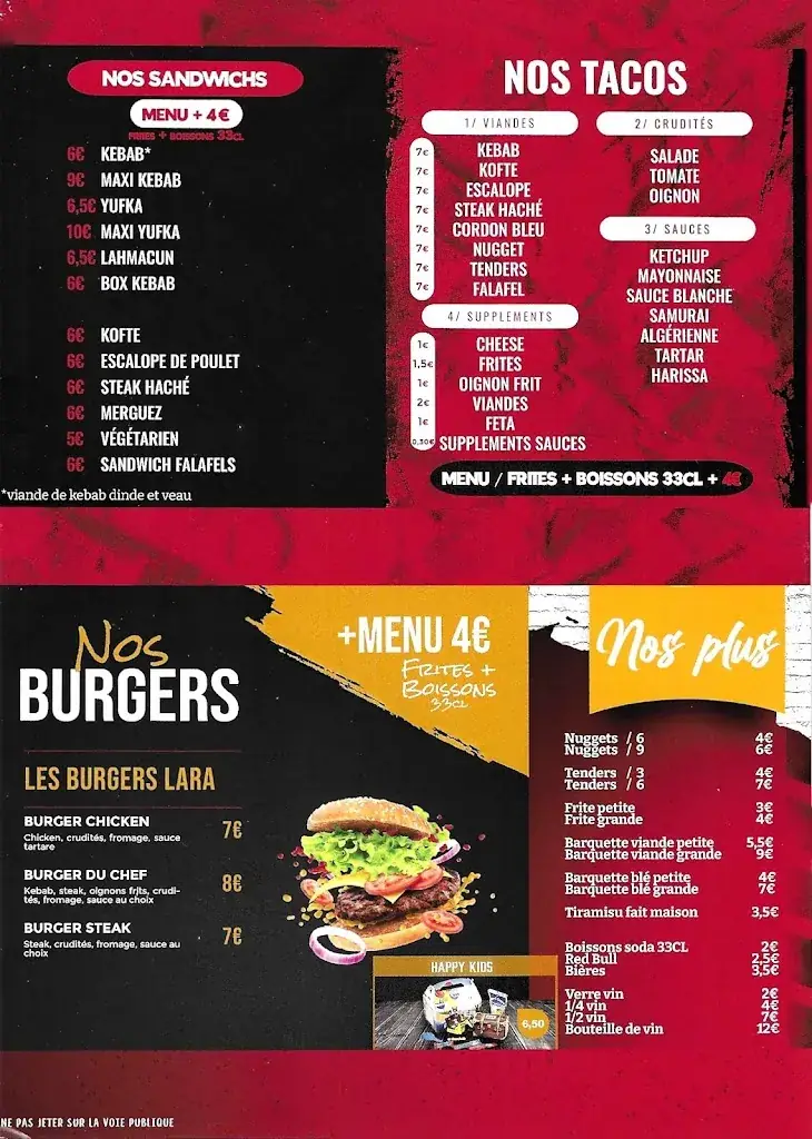 Menu_LARA KEBAB_Sainte-Croix-en-Plaine_immagine_1