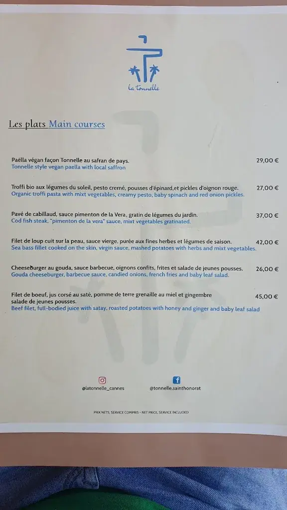 Menu_Restaurant La Tonnelle_Cannes_image_4