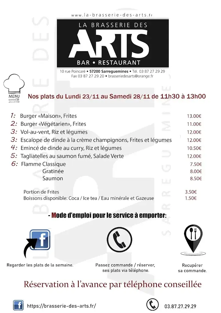 Menu_La Brasserie Des Arts - Restaurant Bar à Sarreguemines_Sarreguemines_image_1