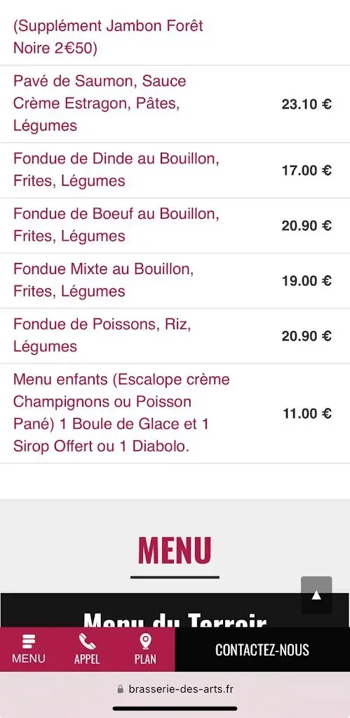 Menu_La Brasserie Des Arts - Restaurant Bar à Sarreguemines_Sarreguemines_image_3