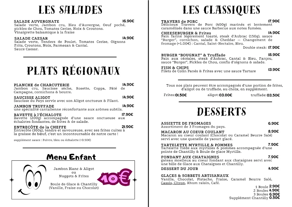 Menu_Bar Hôtel Restaurant de la Mairie_Chaudes-Aigues_image_1