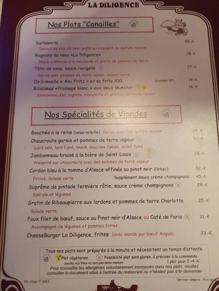 Menu_La Diligence, Restaurant, Saint-Louis, Winstub, Alsace, Tarte Flambée, Steak Tartare Maison, Terrasse, Parking À Proximité._Saint-Louis_image_1