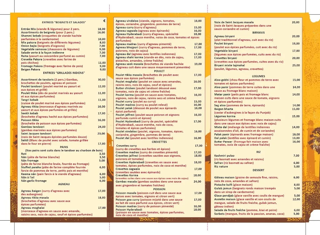 Menu_Maison de l'Inde_Saint-Louis_image_1