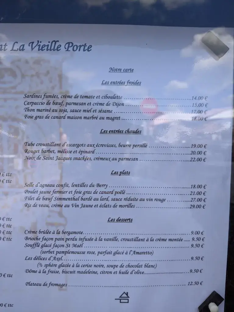 Menu_La Vieille Porte_Sierck-les-Bains_imagen_2