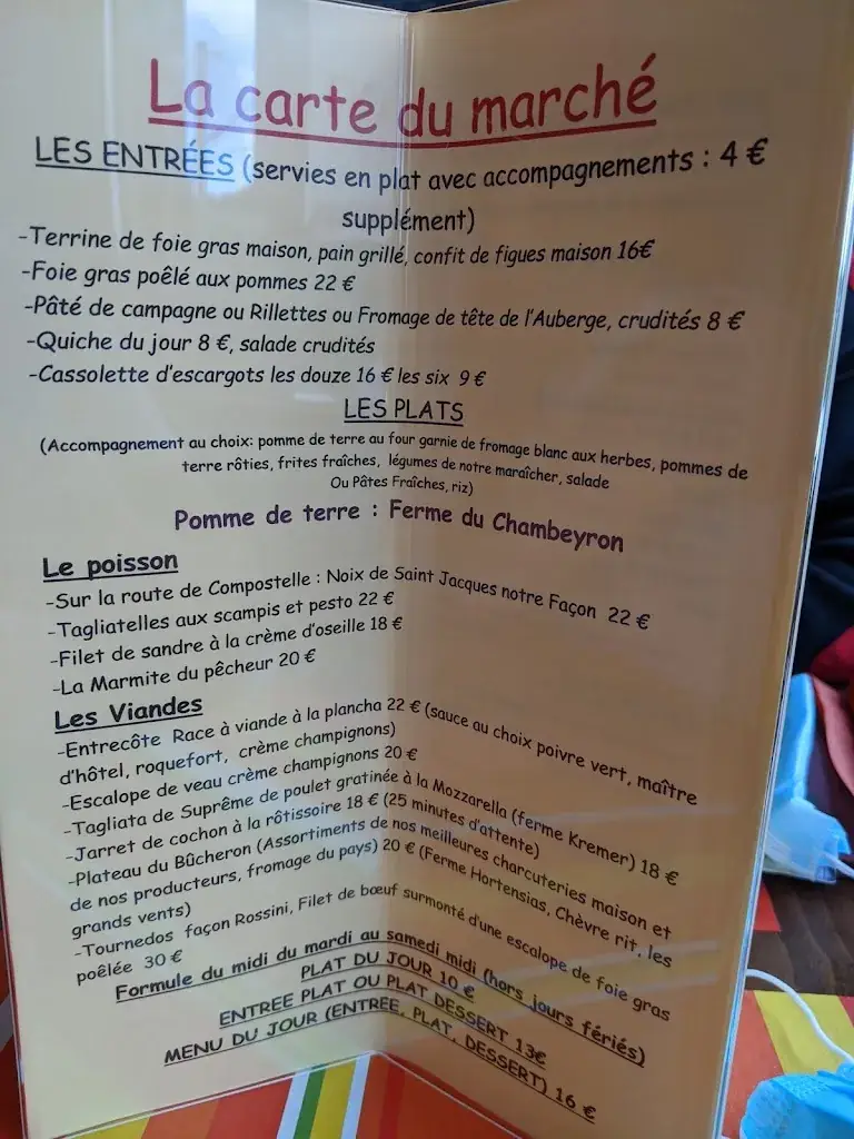 Menü_AUBERGE SAINT VINCENT_Sierck-les-Bains_Bild_1