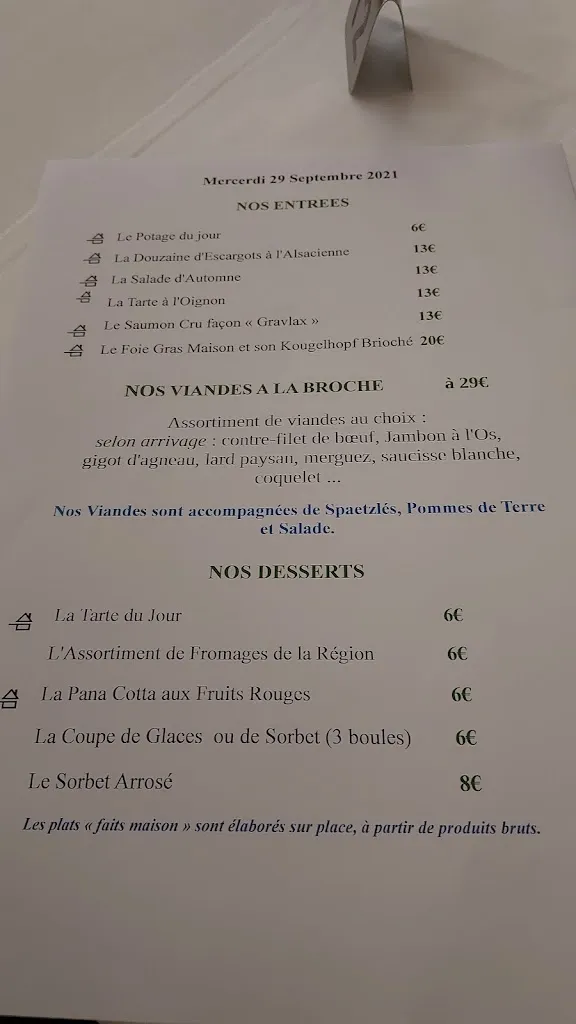 Menu_Hôtel Restaurant Vallée Noble · Soultzmatt, Alsace_Soultzmatt_image_2