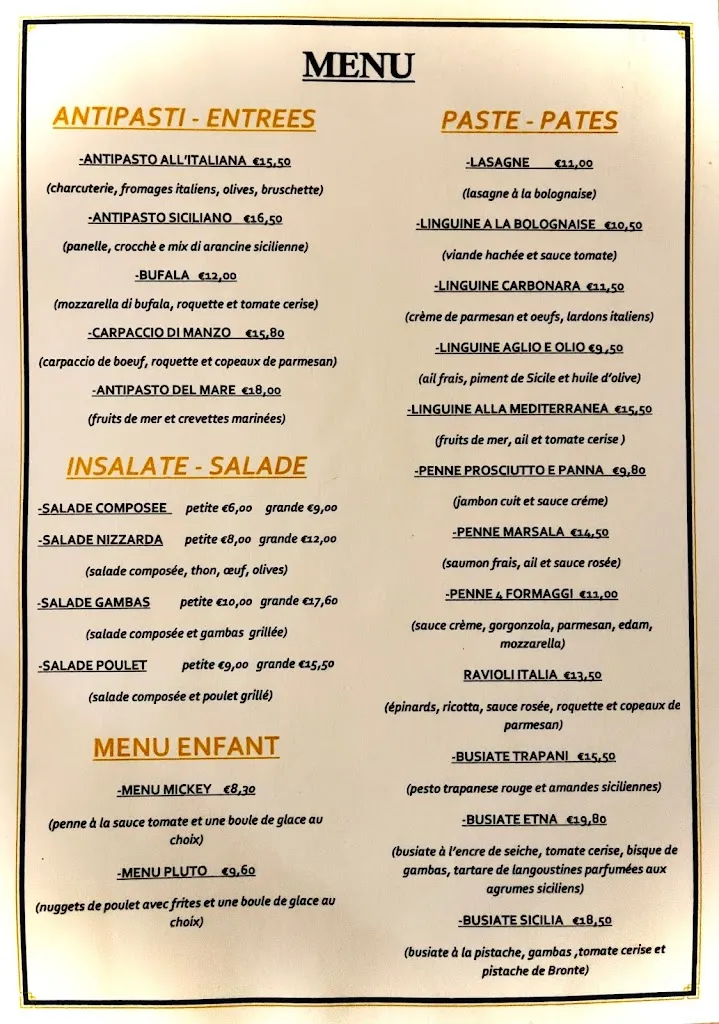 Menu_LA BELLA SICILIA Restaurant-Pinseria_Surbourg_image_1