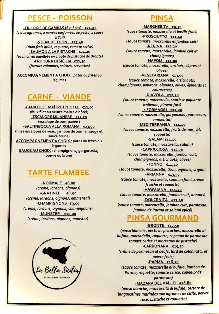 Menu_LA BELLA SICILIA Restaurant-Pinseria_Surbourg_image_2