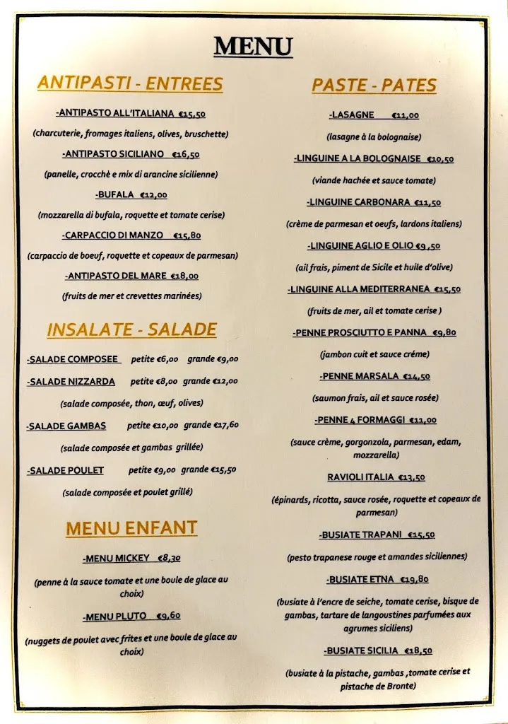 Menu_LA BELLA SICILIA Restaurant-Pinseria_Surbourg_image_3